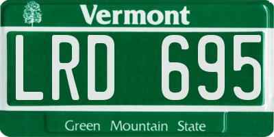 VT license plate LRD695