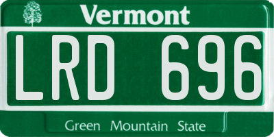 VT license plate LRD696