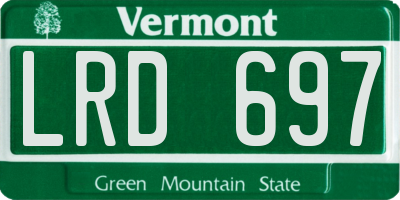 VT license plate LRD697