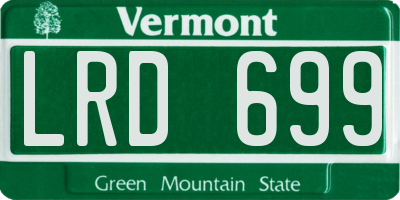VT license plate LRD699