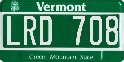 VT license plate LRD708