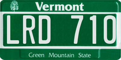 VT license plate LRD710