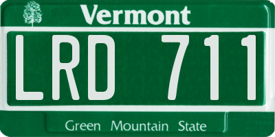 VT license plate LRD711