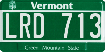 VT license plate LRD713