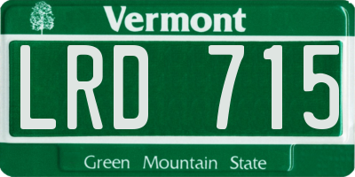 VT license plate LRD715