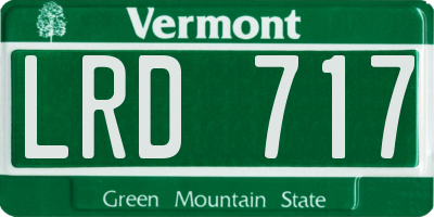 VT license plate LRD717