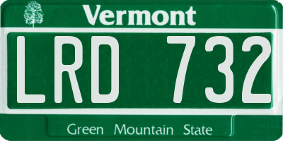 VT license plate LRD732