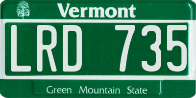 VT license plate LRD735