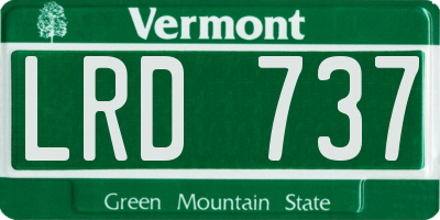 VT license plate LRD737