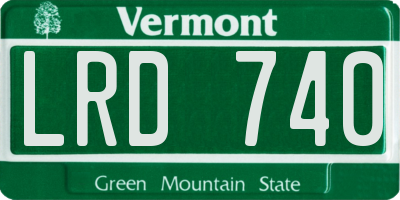 VT license plate LRD740