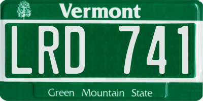 VT license plate LRD741