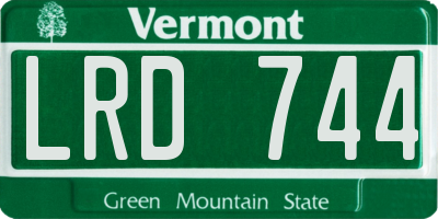 VT license plate LRD744