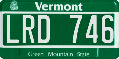 VT license plate LRD746