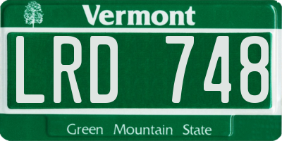 VT license plate LRD748