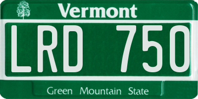 VT license plate LRD750