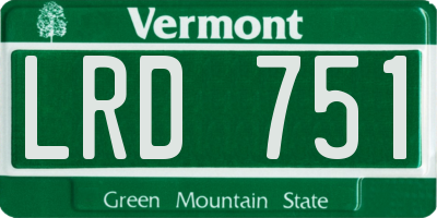VT license plate LRD751