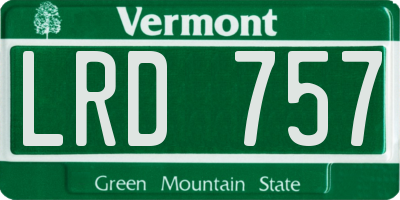VT license plate LRD757