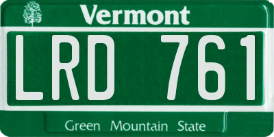 VT license plate LRD761