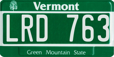 VT license plate LRD763