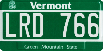 VT license plate LRD766