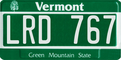 VT license plate LRD767