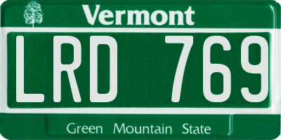VT license plate LRD769