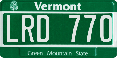 VT license plate LRD770