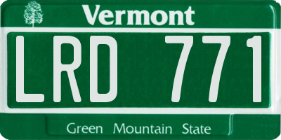 VT license plate LRD771