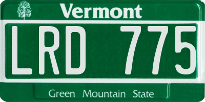VT license plate LRD775