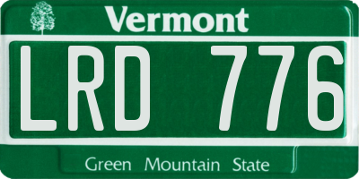 VT license plate LRD776