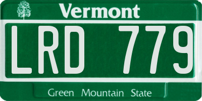VT license plate LRD779