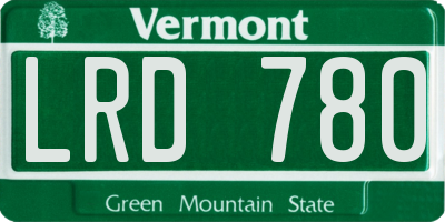 VT license plate LRD780
