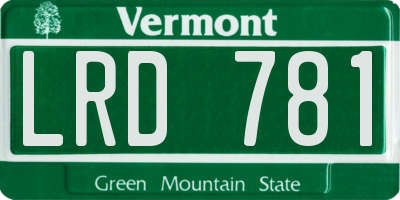 VT license plate LRD781