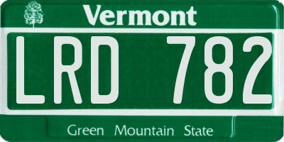 VT license plate LRD782