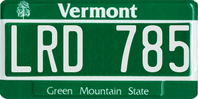 VT license plate LRD785