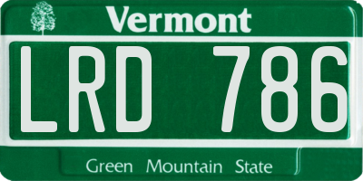 VT license plate LRD786