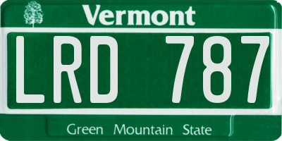VT license plate LRD787