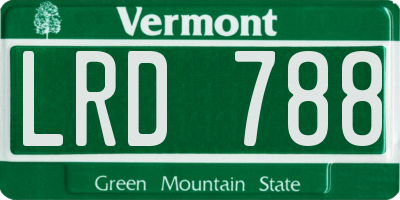 VT license plate LRD788