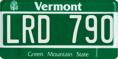 VT license plate LRD790