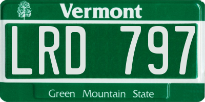 VT license plate LRD797