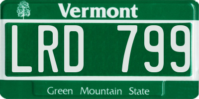VT license plate LRD799