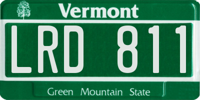 VT license plate LRD811
