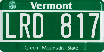 VT license plate LRD817