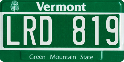 VT license plate LRD819