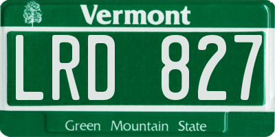 VT license plate LRD827
