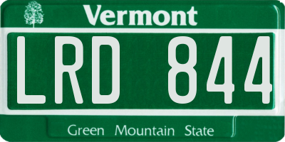 VT license plate LRD844