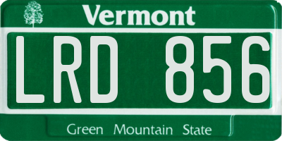 VT license plate LRD856