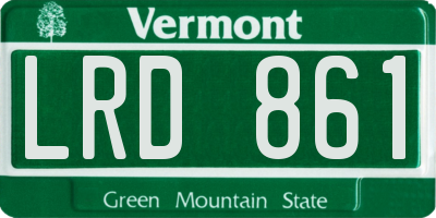 VT license plate LRD861