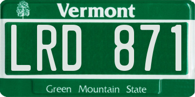 VT license plate LRD871