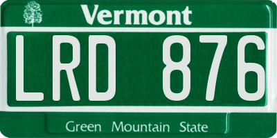 VT license plate LRD876